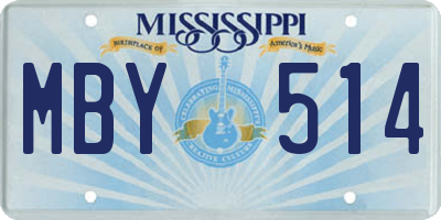MS license plate MBY514