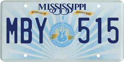 MS license plate MBY515