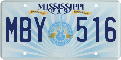 MS license plate MBY516