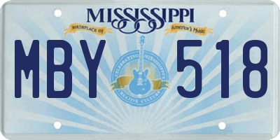 MS license plate MBY518