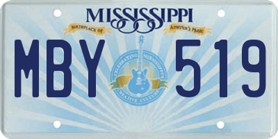 MS license plate MBY519