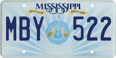 MS license plate MBY522