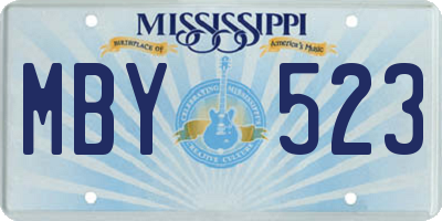 MS license plate MBY523