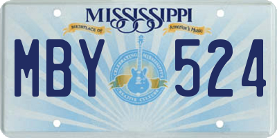 MS license plate MBY524
