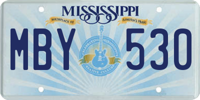 MS license plate MBY530