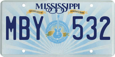 MS license plate MBY532