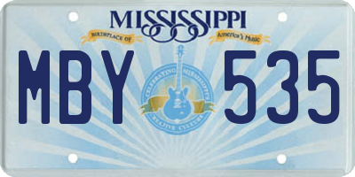 MS license plate MBY535