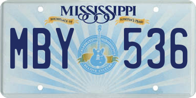 MS license plate MBY536