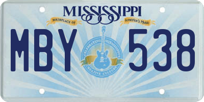 MS license plate MBY538