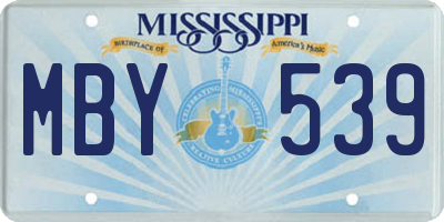 MS license plate MBY539