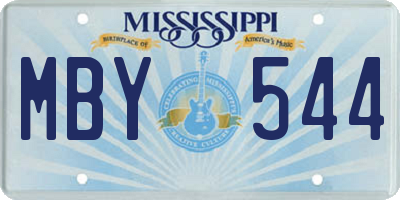 MS license plate MBY544