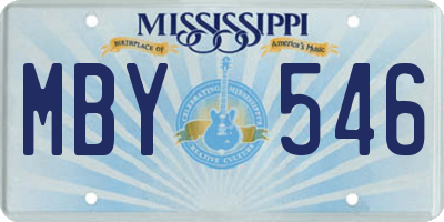 MS license plate MBY546