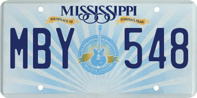 MS license plate MBY548