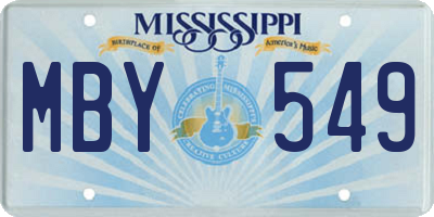 MS license plate MBY549