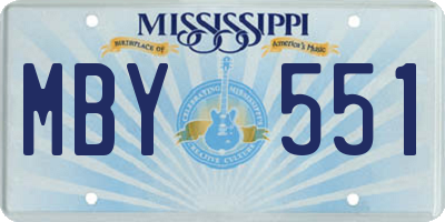 MS license plate MBY551