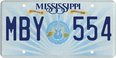 MS license plate MBY554