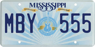 MS license plate MBY555