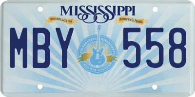 MS license plate MBY558