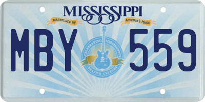 MS license plate MBY559
