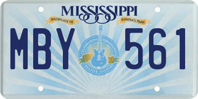 MS license plate MBY561