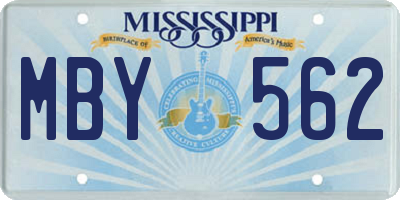 MS license plate MBY562