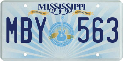 MS license plate MBY563