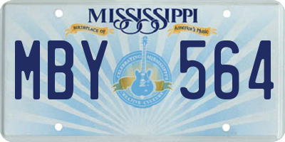 MS license plate MBY564