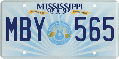 MS license plate MBY565