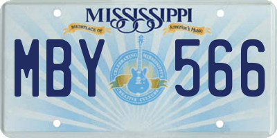 MS license plate MBY566