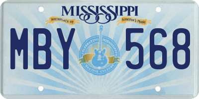 MS license plate MBY568