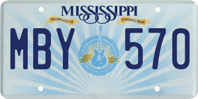 MS license plate MBY570