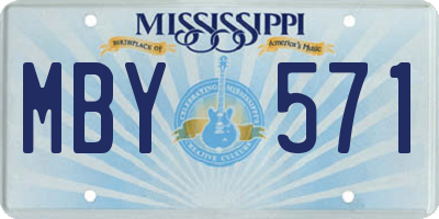 MS license plate MBY571