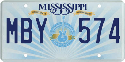 MS license plate MBY574
