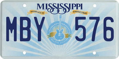 MS license plate MBY576