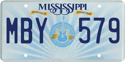 MS license plate MBY579