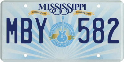 MS license plate MBY582