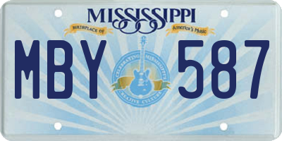 MS license plate MBY587
