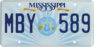 MS license plate MBY589