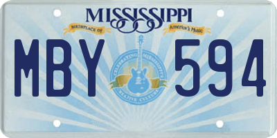 MS license plate MBY594