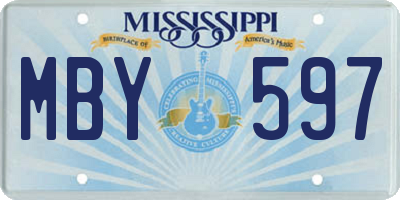 MS license plate MBY597