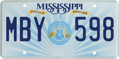 MS license plate MBY598