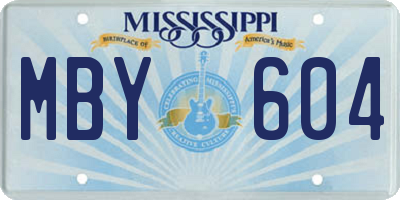 MS license plate MBY604
