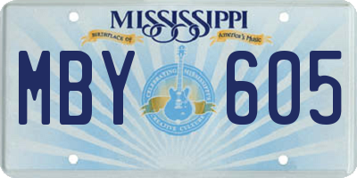 MS license plate MBY605