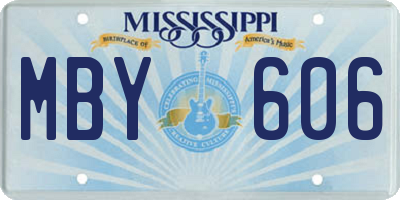 MS license plate MBY606