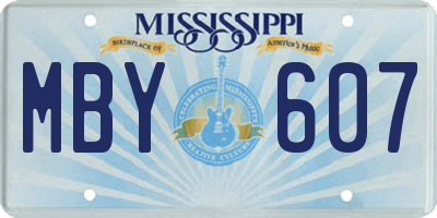 MS license plate MBY607