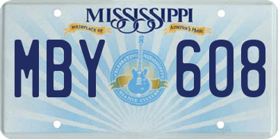 MS license plate MBY608