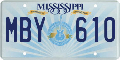 MS license plate MBY610