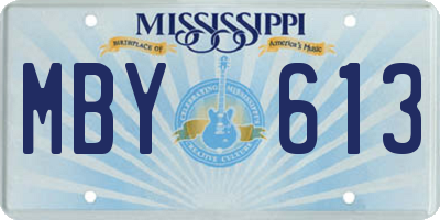 MS license plate MBY613