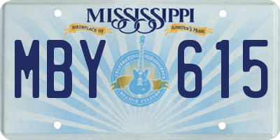 MS license plate MBY615