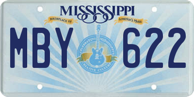 MS license plate MBY622